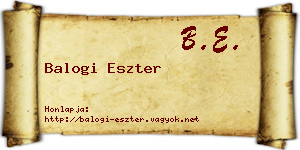 Balogi Eszter névjegykártya